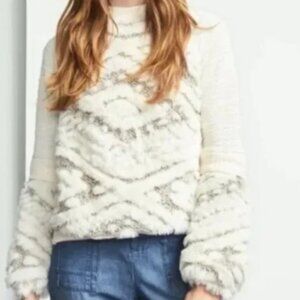 Anthropologie Amadi Calista Faux Fur Sweater Small